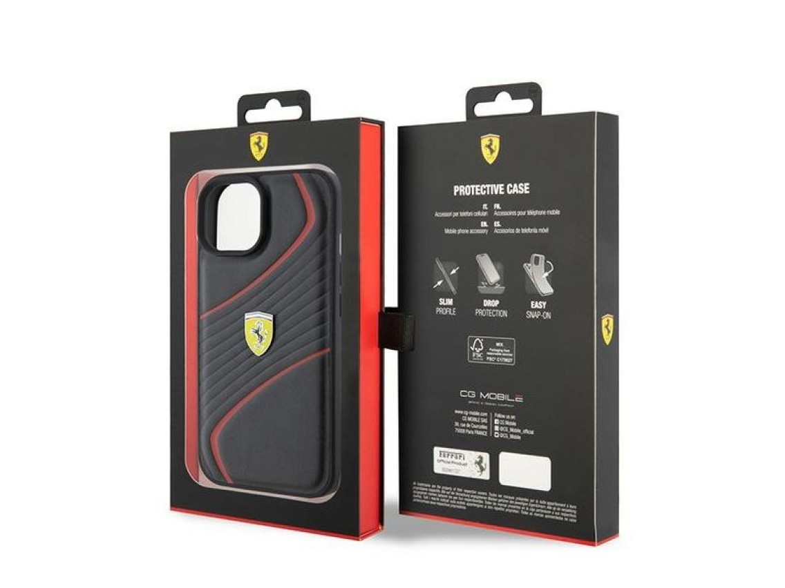 Ferrari FEHCP15SPTWK iPhone 15 6.1" black/black hardcase Twist Metal Logo