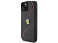 Capa Ferrari Twist Metal Logo para iPhone 15 Plus - preta Capa Ferrari Twist Metal Logo para iPhone 15 Plus - preta