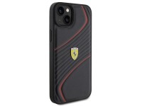 Capa Ferrari Twist Metal Logo para iPhone 15 Plus - preta Capa Ferrari Twist Metal Logo para iPhone 15 Plus - preta