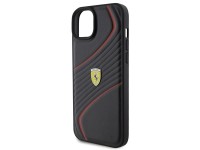 Capa Ferrari Twist Metal Logo para iPhone 15 Plus - preta Capa Ferrari Twist Metal Logo para iPhone 15 Plus - preta