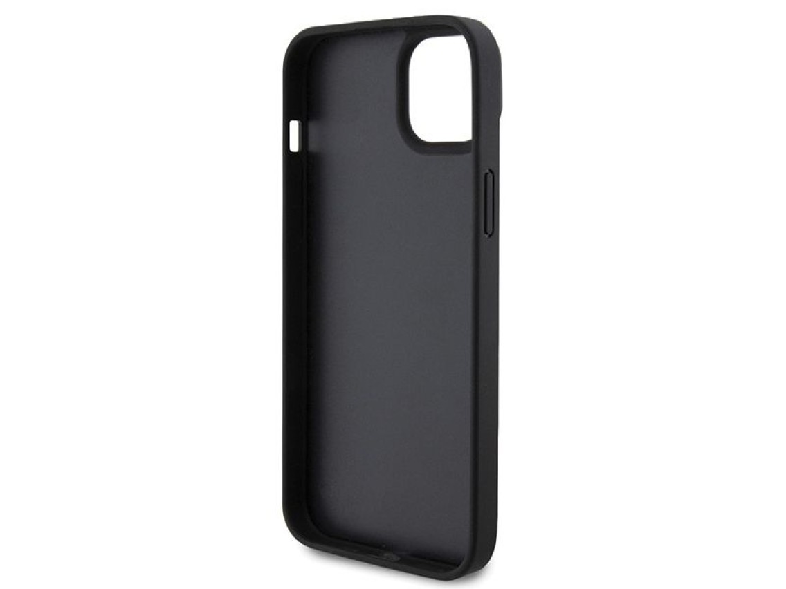 Capa Ferrari Twist Metal Logo para iPhone 15 Plus - preta