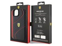 Capa Ferrari Twist Metal Logo para iPhone 15 Plus - preta Capa Ferrari Twist Metal Logo para iPhone 15 Plus - preta