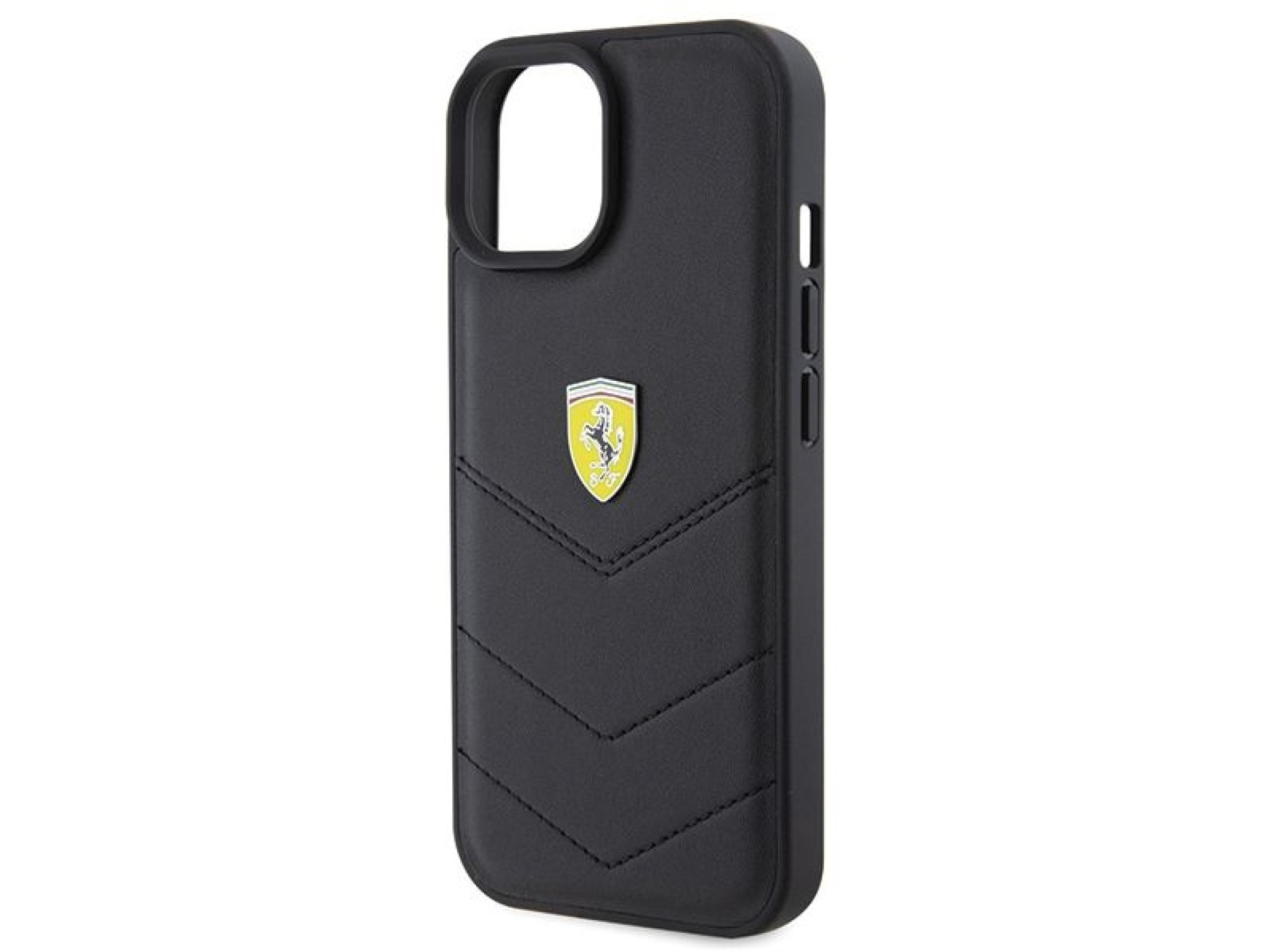 Ferrari Quilted Metal Logo case for iPhone 15 - black