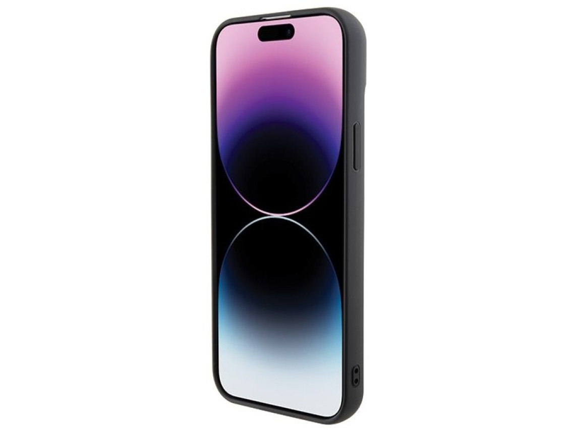 Ferrari FEHCP15MRDUK iPhone 15 Plus 6.7" capa rígida preta/preta com logotipo em metal acolchoado