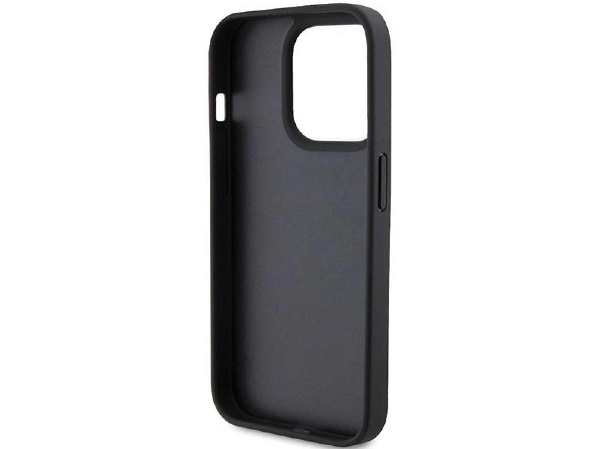 Capa Ferrari com logotipo metálico acolchoado para iPhone 15 Pro - preta