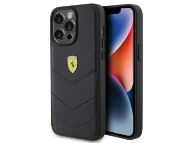 Ferrari Quilted Metal Logo case for iPhone 15 Pro Max - black Ferrari Quilted Metal Logo case for iPhone 15 Pro Max - black