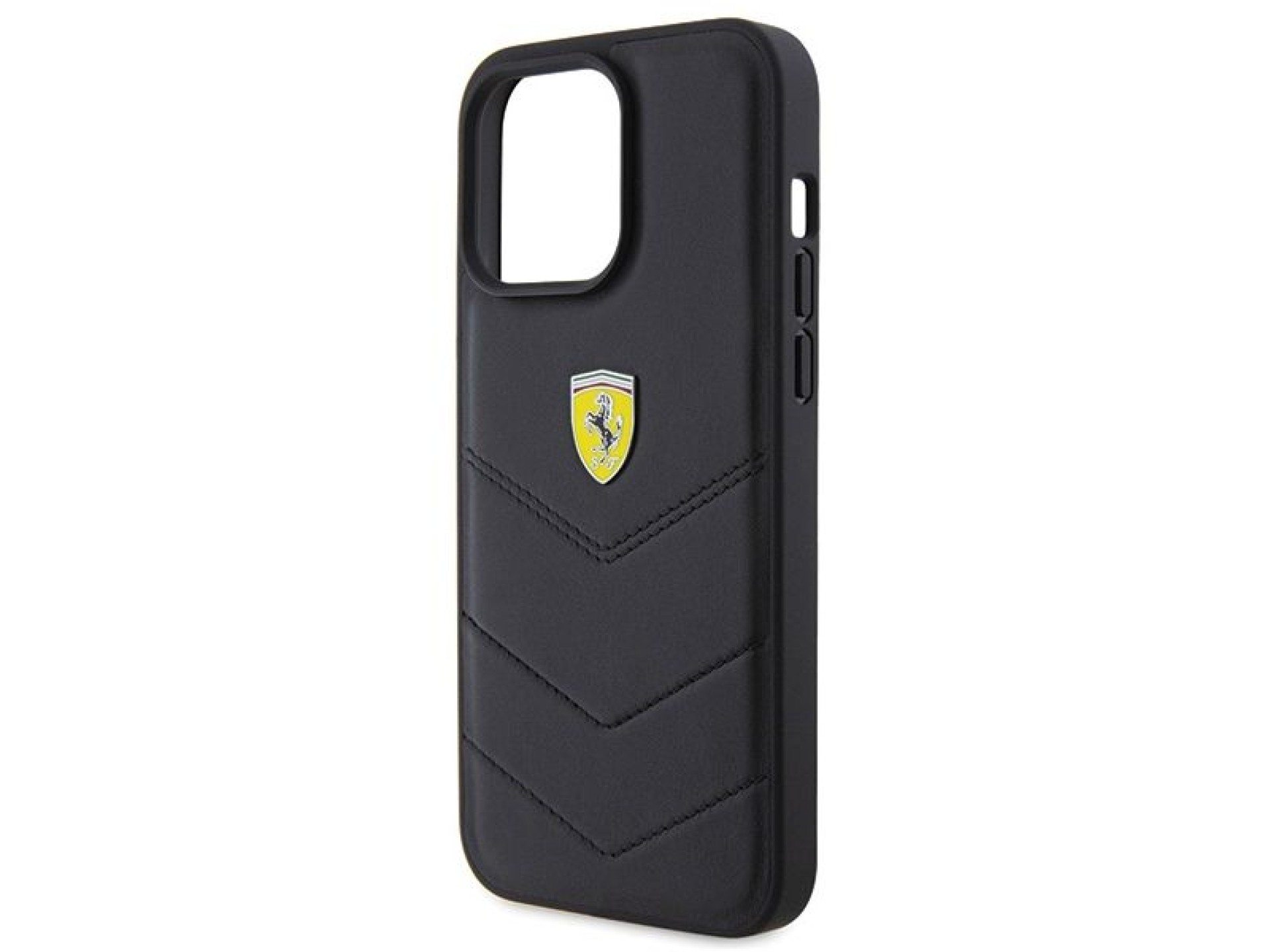Ferrari Quilted Metal Logo case for iPhone 15 Pro Max - black