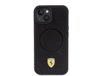Ferrari FEHMP15SPTEK iPhone 15 6.1" black/black hardcase Carbon Metal Logo MagSafe