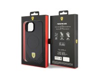 Ferrari FEHMP15SPTEK iPhone 15 6.1" black/black hardcase Carbon Metal Logo MagSafe
