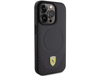 Capa MagSafe Ferrari Carbon Metal Logo para iPhone 15 Pro - preta Capa MagSafe Ferrari Carbon Metal Logo para iPhone 15 Pro - preta
