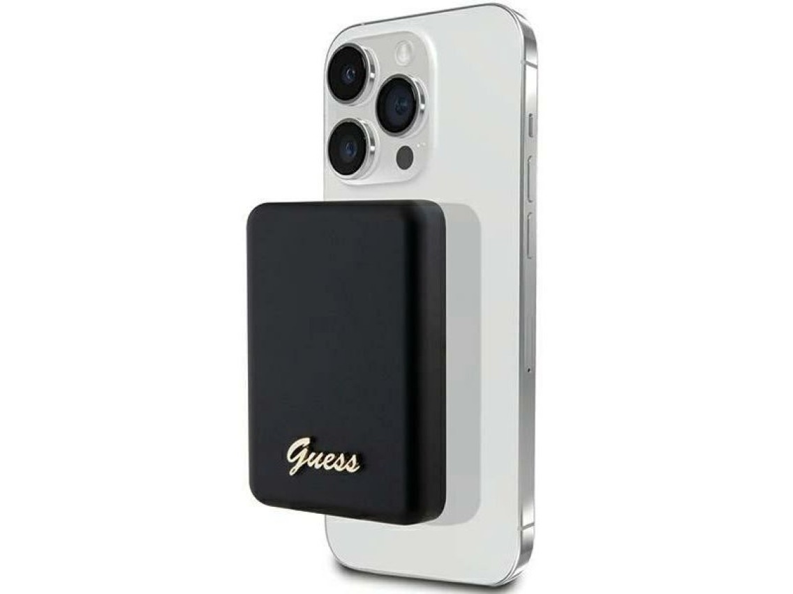 Guess MagSafe Metal Script Logo induction power bank 5W 3000mAh - black