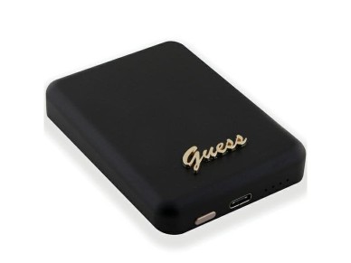 Bater�a externa Guess MagSafe Metal Script Logo con carga por inducci�n, 5W, 3000mAh - negra