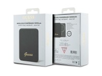 Guess MagSafe Metal Script Logo induction power bank 5W 3000mAh - black Guess MagSafe Metal Script Logo induction power bank 5W 3000mAh - black