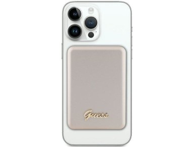 Bater�a externa Guess MagSafe Metal Script Logo con carga por inducci�n, 5W, 3000mAh - color dorado