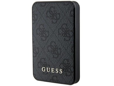 Guess Powerbank 15W GUPB5LP4GEGK 5000mAh preto/preto 4G Couro Logotipo Met�lico