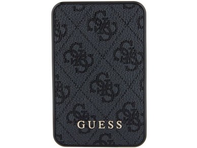 Guess Powerbank 15W GUPB5LP4GEGK 5000mAh preto/preto 4G Couro Logotipo Met�lico