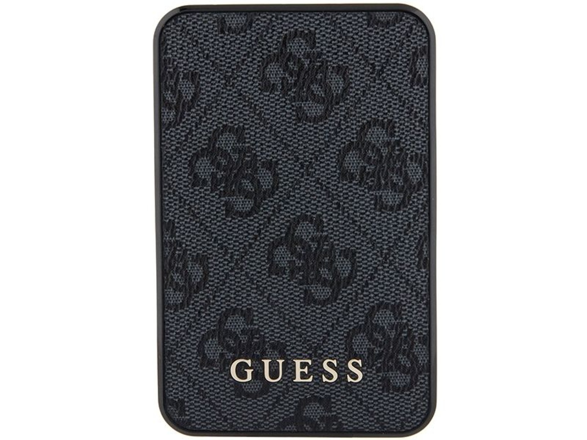 Powerbank Guess 15W GUPB5LP4GEGK 5000mAh negro/negro 4G Cuero Logotipo metálico