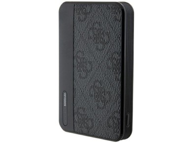 Guess Powerbank 15W GUPB5LP4GEGK 5000mAh preto/preto 4G Couro Logotipo Met�lico