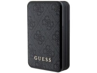 Guess Powerbank 18W GUPB10DP4GEGK 10000mAh preto/preto 4G Couro Logotipo Met�lico