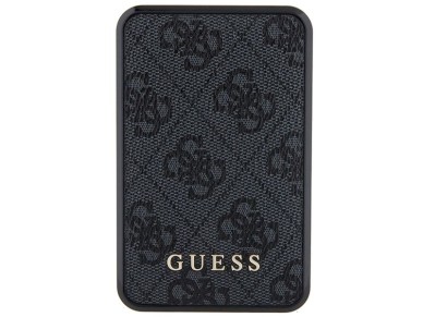 Guess Powerbank 18W GUPB10DP4GEGK 10000mAh preto/preto 4G Couro Logotipo Met�lico