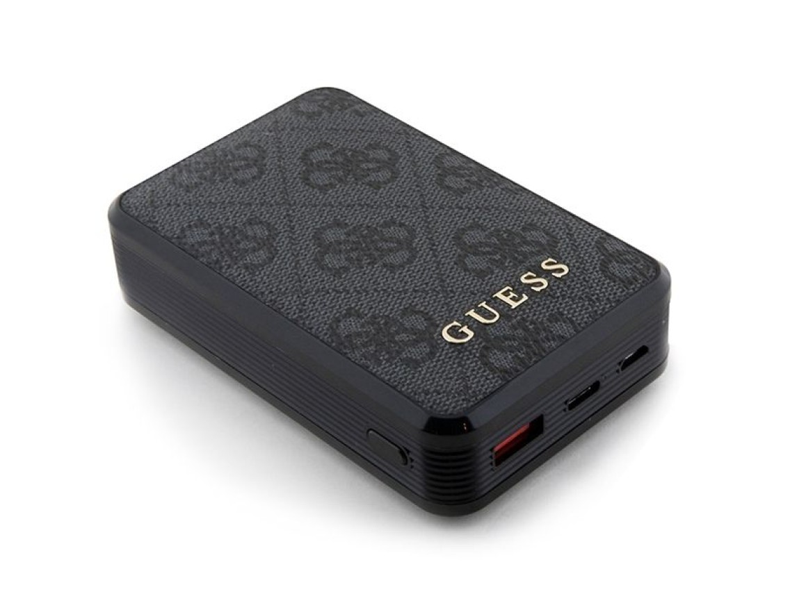 Guess Powerbank 18W GUPB10DP4GEGK 10000mAh black/black 4G Leather Metal Logo