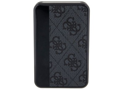 Guess Powerbank 18W GUPB10DP4GEGK 10000mAh preto/preto 4G Couro Logotipo Met�lico