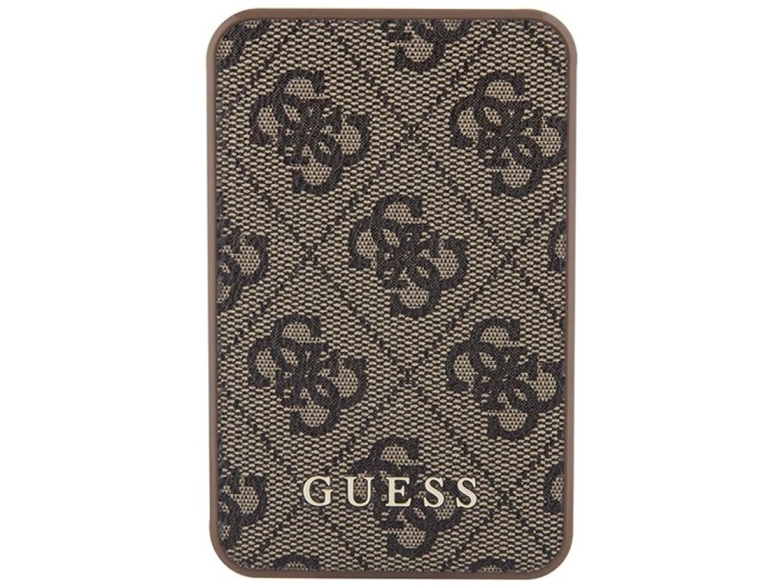 Guess Powerbank 15W GUPB5LP4GEGW 5000mAh brown/brown 4G Leather Metal Logo