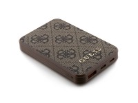 Guess Powerbank 15W GUPB5LP4GEGW 5000mAh brown/brown 4G Leather Metal Logo Guess Powerbank 15W GUPB5LP4GEGW 5000mAh brown/brown 4G Leather Metal Logo