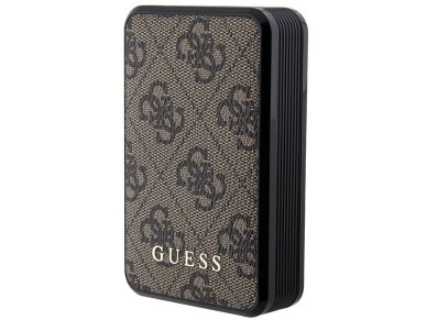 Guess Powerbank 18W GUPB10DP4GEGW 10000mAh marrom/marrom 4G Couro Logotipo Met�lico