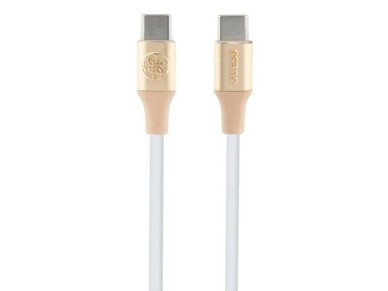 Cabo USB-C Guess com logotipo em relevo, 1,5 m, carregamento r�pido - Dourado