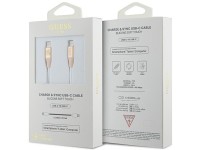 Guess Ebossed Logo USB-C / USB-C Cable 1.5m Fast Charging - Gold Guess Ebossed Logo USB-C / USB-C Cable 1.5m Fast Charging - Gold