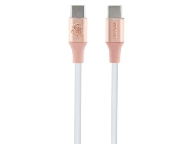 Cabo USB-C Guess com logotipo em relevo, 1,5 m, carregamento r�pido - Rosa