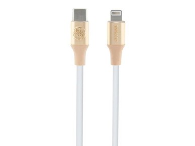 Guess Ebossed Logo USB-C / Lightning cable 1.5m fast charging - gold