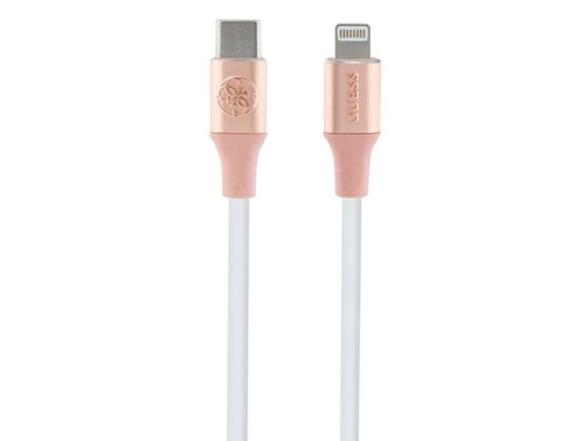 Guess Ebossed Logo USB-C / Lightning Cable 1.5m Fast Charging - Pink