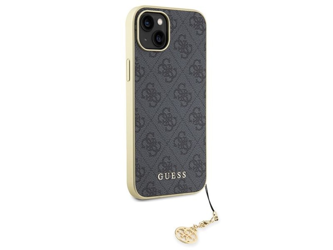 Funda Guess 4G Charms Collection para iPhone 15 Plus - gris