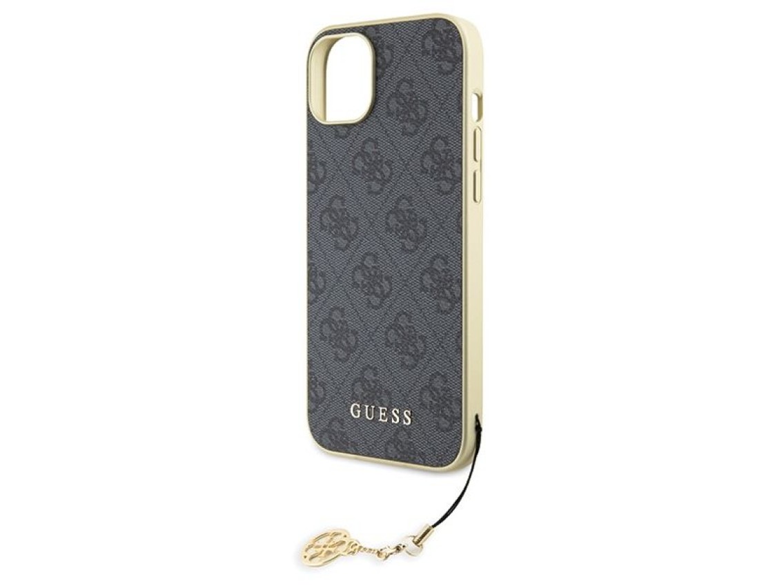 Funda Guess 4G Charms Collection para iPhone 15 Plus - gris