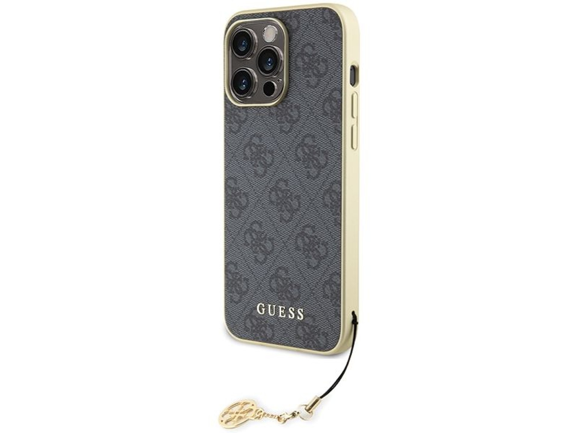 Capa Guess 4G Charms Collection para iPhone 15 Pro Max - cinza