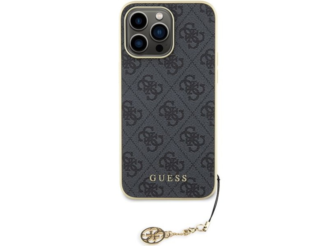 Capa Guess 4G Charms Collection para iPhone 15 Pro Max - cinza