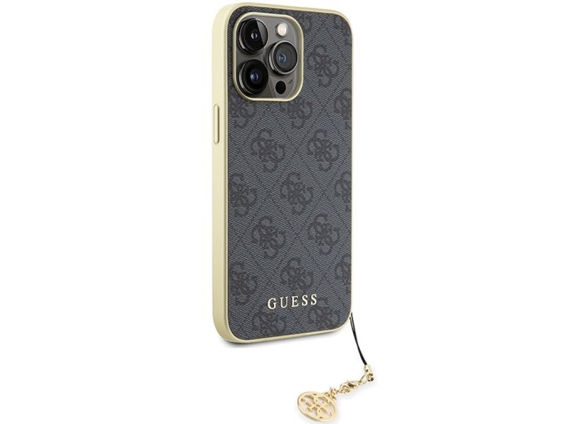 Capa Guess 4G Charms Collection para iPhone 15 Pro Max - cinza