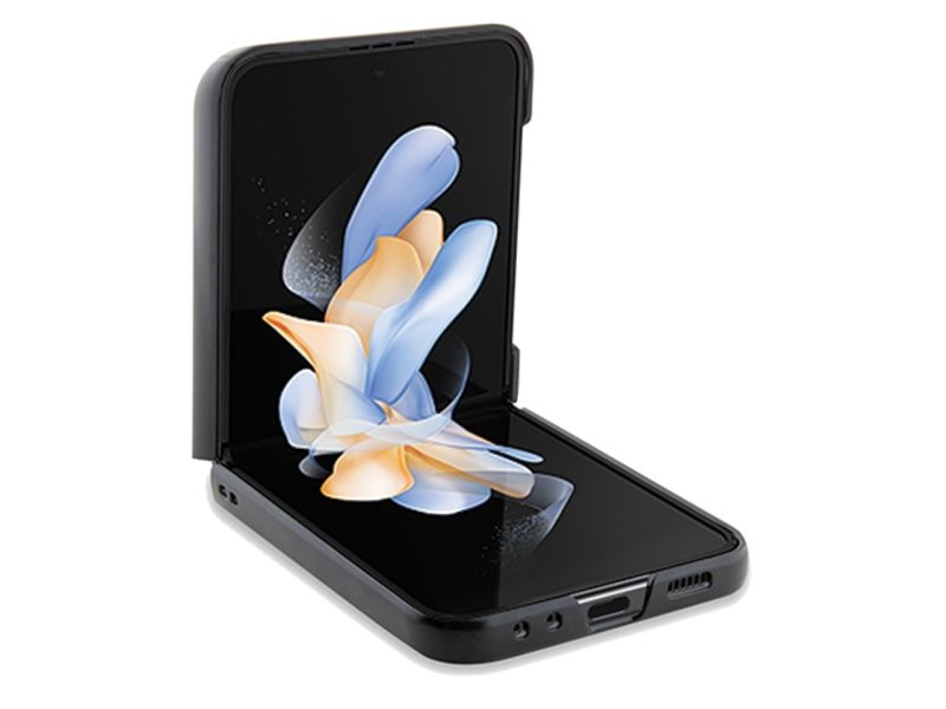 Capa BMW em couro com estampa a quente para Samsung Galaxy Z Flip 5 - preta