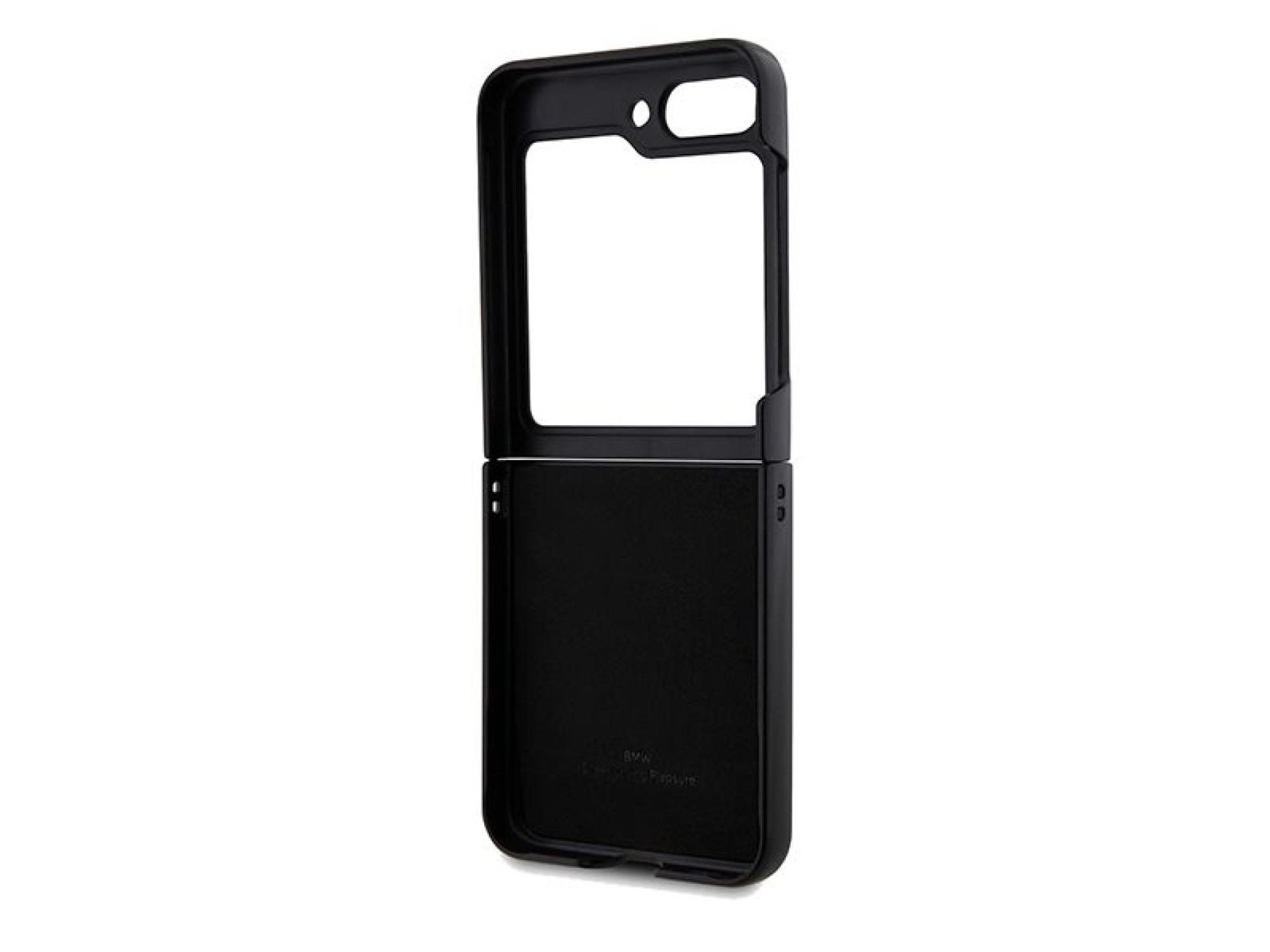 Capa BMW em couro com estampa a quente para Samsung Galaxy Z Flip 5 - preta