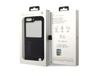 Capa BMW em couro com estampa a quente para Samsung Galaxy Z Flip 5 - preta Capa BMW em couro com estampa a quente para Samsung Galaxy Z Flip 5 - preta