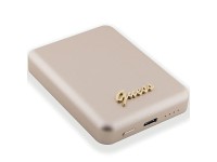 Batería externa Guess MagSafe Metal Script Logo con carga por inducción, 15 W, 5000 mAh - color dora Batería externa Guess MagSafe Metal Script Logo con carga por inducción, 15 W, 5000 mAh - color dora