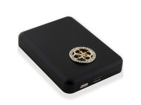 Carregador portátil Guess MagSafe 4G com logotipo metálico strass, 15W, 5000mAh - preto Carregador portátil Guess MagSafe 4G com logotipo metálico strass, 15W, 5000mAh - preto