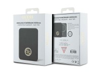 Carregador portátil Guess MagSafe 4G com logotipo metálico strass, 15W, 5000mAh - preto Carregador portátil Guess MagSafe 4G com logotipo metálico strass, 15W, 5000mAh - preto