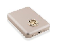 Carregador portátil Guess MagSafe 4G com logotipo metálico strass, 15W, 5000mAh - dourado Carregador portátil Guess MagSafe 4G com logotipo metálico strass, 15W, 5000mAh - dourado