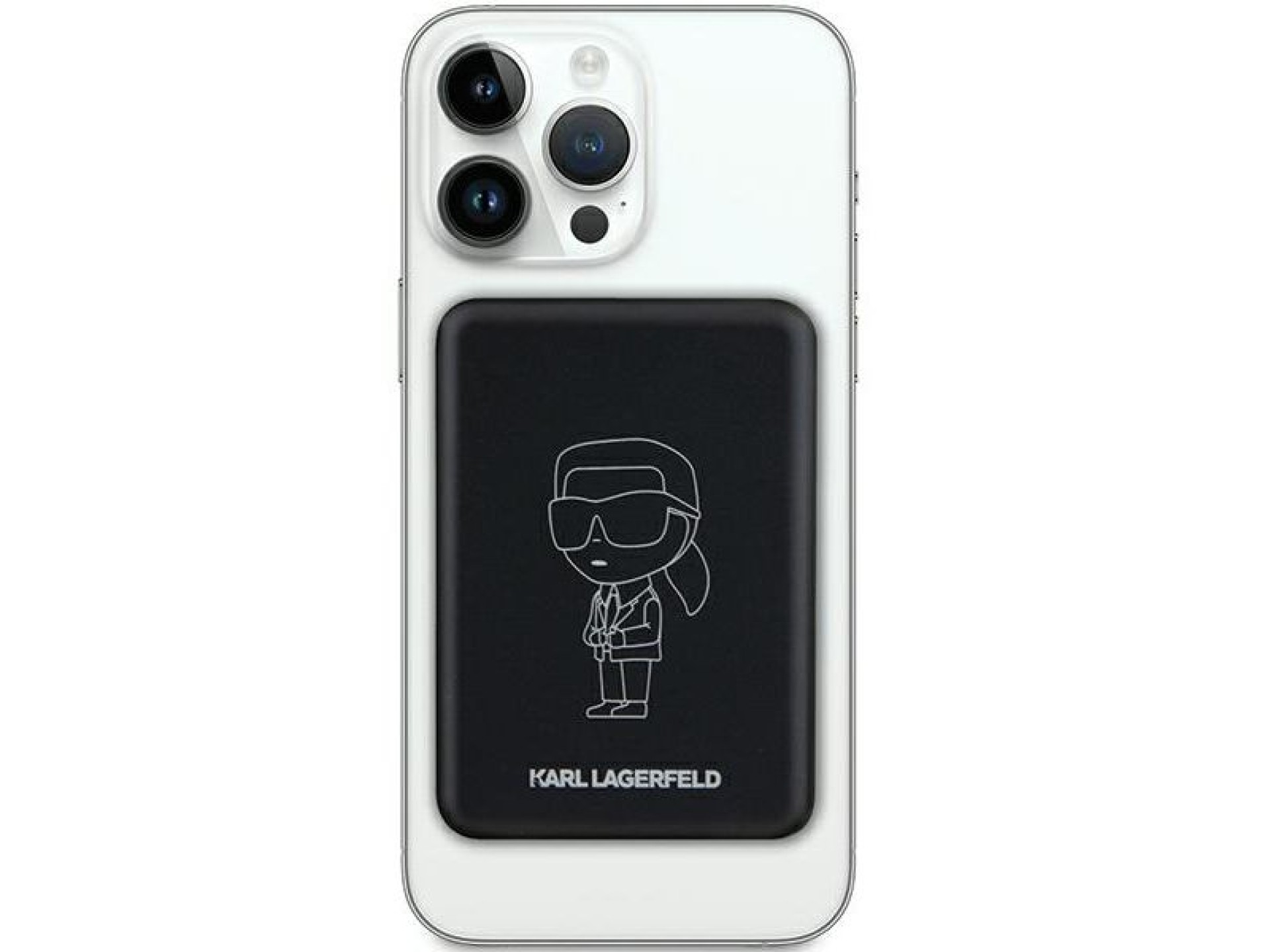 Batería externa Karl Lagerfeld NFT Outline Ikonik MagSafe de 5000 mAh con carga por inducción - negr