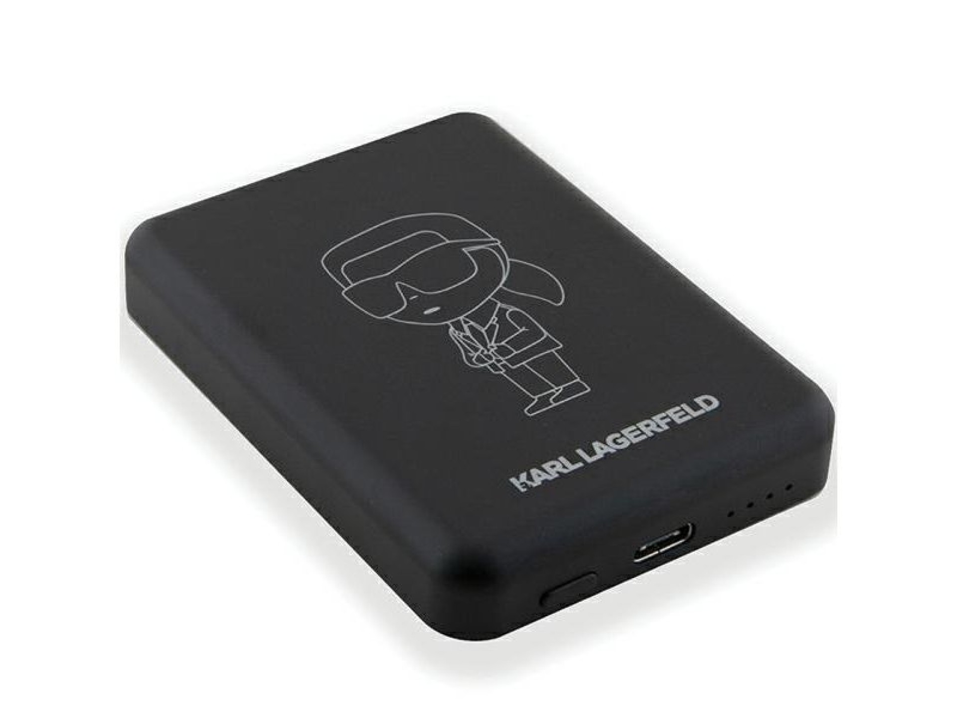Batería externa Karl Lagerfeld NFT Outline Ikonik MagSafe de 5000 mAh con carga por inducción - negr