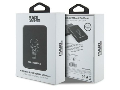 Karl Lagerfeld NFT Outline Ikonik MagSafe 5000mAh induction power bank - black Karl Lagerfeld NFT Outline Ikonik MagSafe 5000mAh induction power bank - black