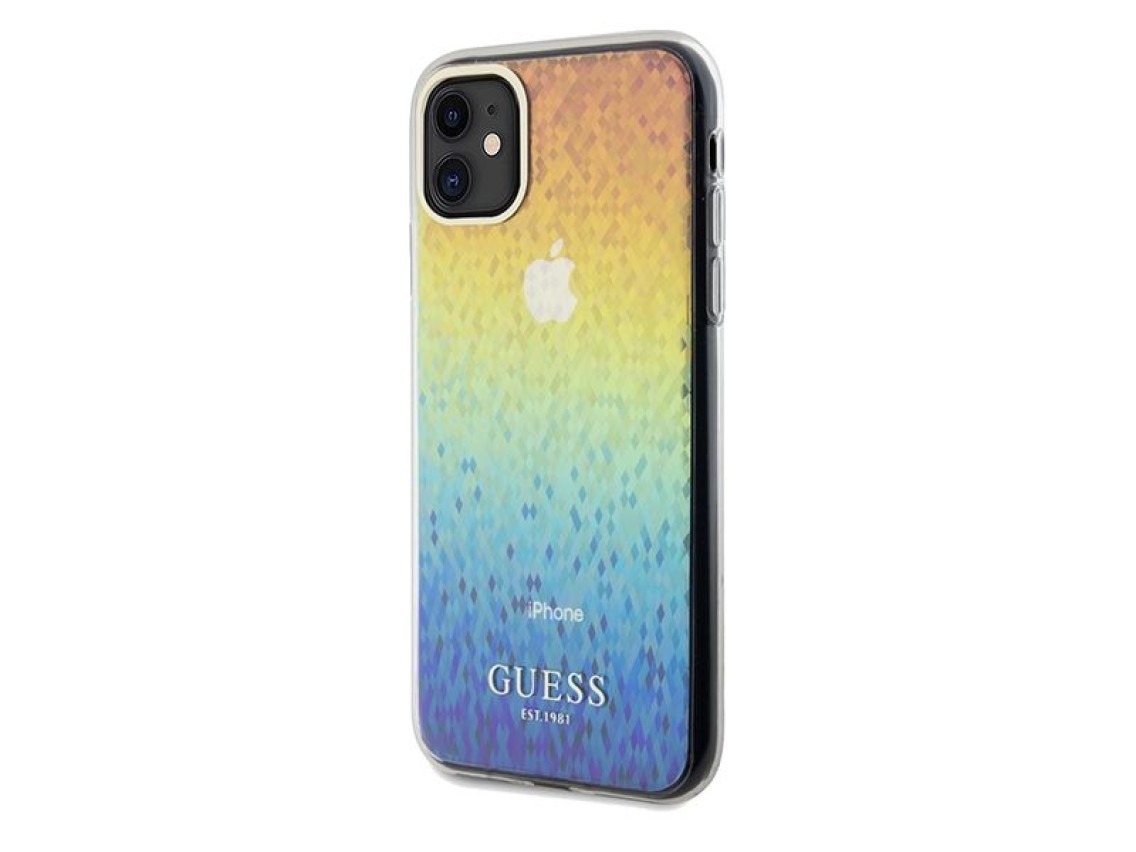 Capa Guess IML Faceted Mirror Disco Iridescent para iPhone 11 / Xr - multicolorida